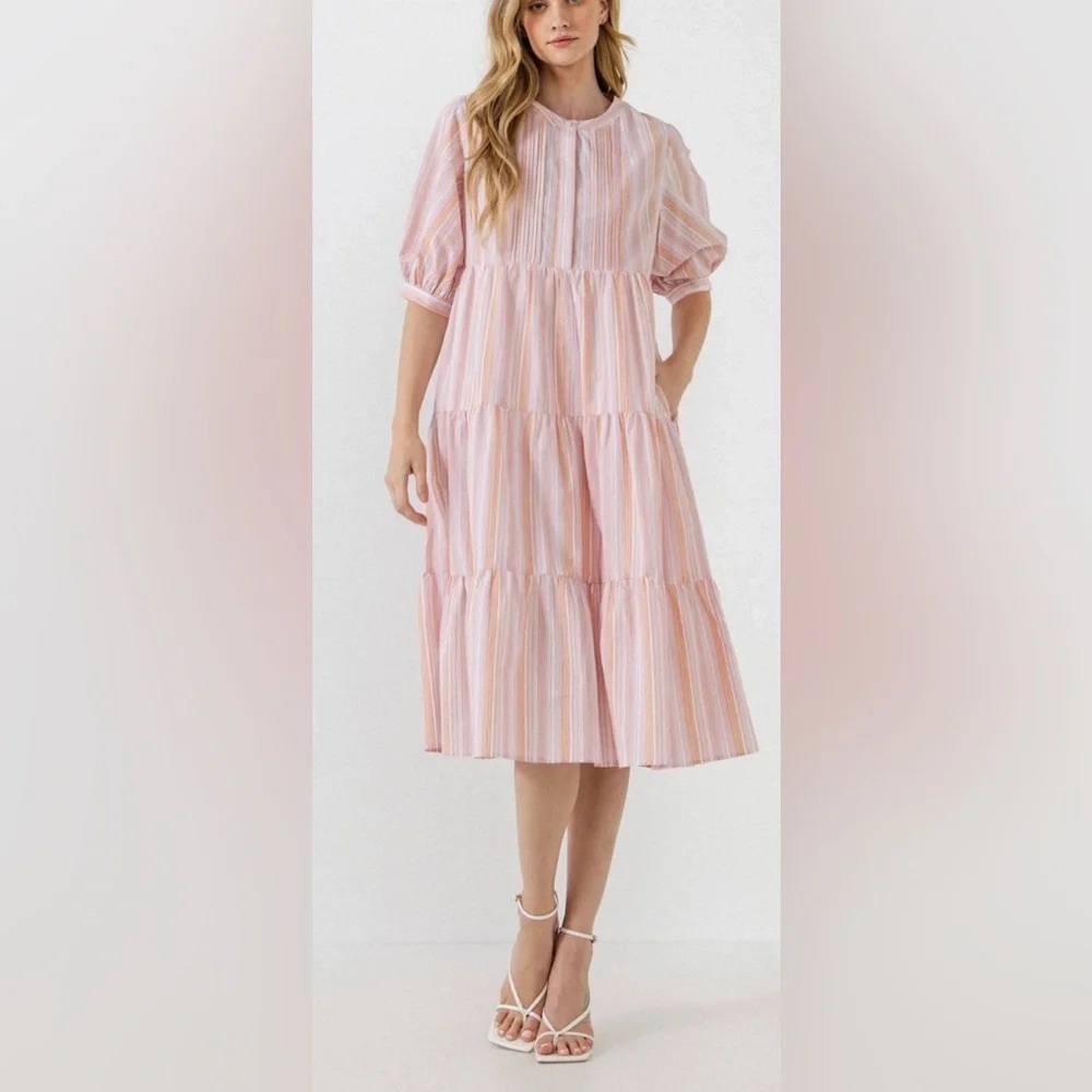 English factory striped mini dress
